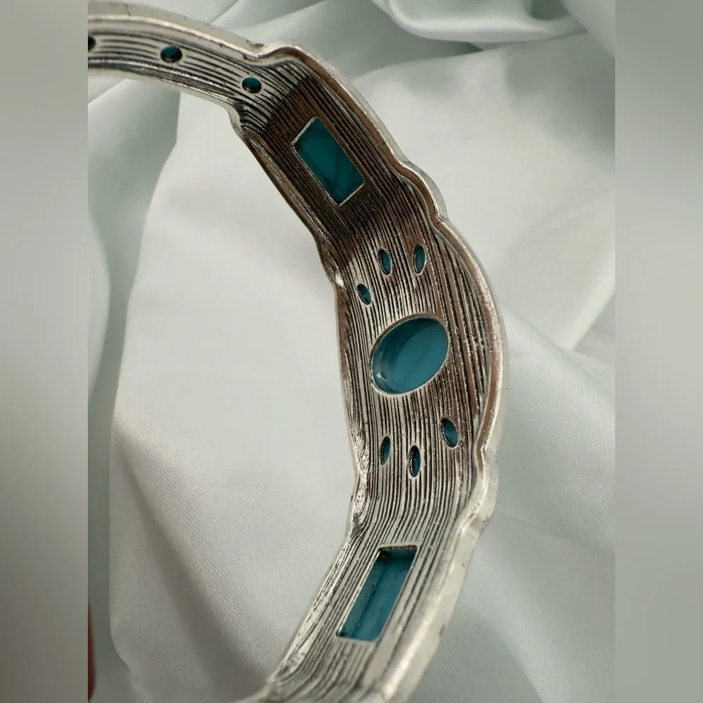 Vintage Antique Cuff Turquoise and Silver Women's Bracelet